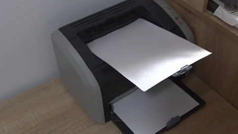 Printer prints paper Stock Footage 322062761