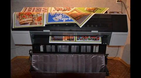 A printer prints photos Stock Footage 32971378