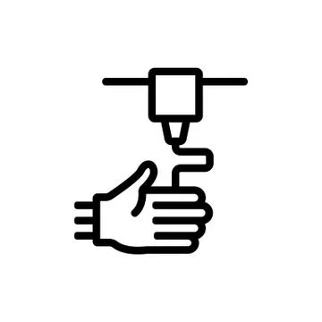 The printer prints prosthesis icon vector outline illustration 스톡 일러스트