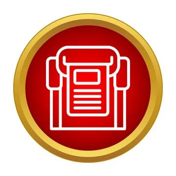 Printer producing document output vector outline icon Illustrazione stock