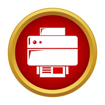 Printer producing paper icon button symbol Stockillustratie