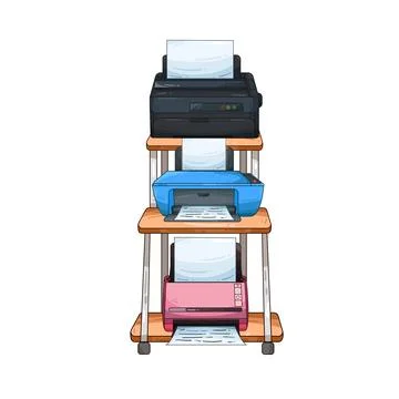 Printer rack illustration Stock Illustration