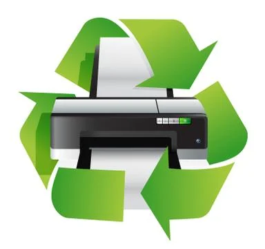 Printer recycle concept illustration design over a white background Stock Illustration