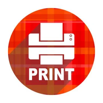 Printer red flat icon isolated. Illustrazione stock