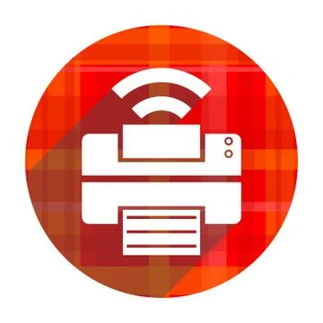 Printer red flat icon isolated. Stockillustratie