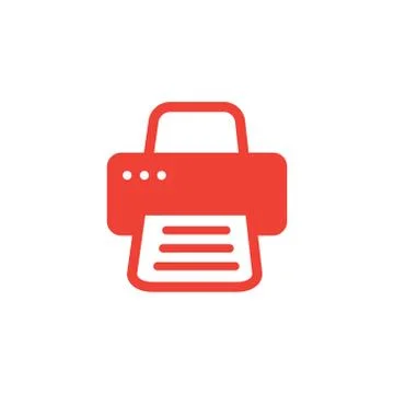 Printer Red Icon On White Background. Red Flat Style Vector Illustration. Stock Illustration