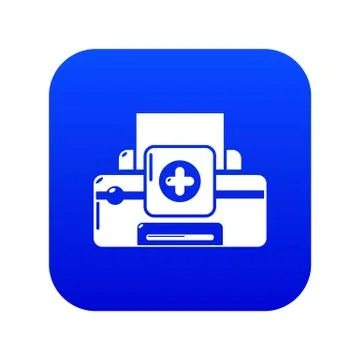 Printer repair icon blue vector Stock Illustration