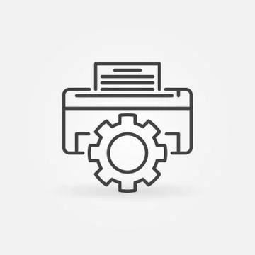 Printer Repair vector concept icon in outline style Stock Illustration