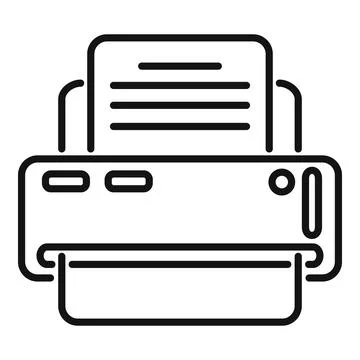 Printer report icon outline vector. Business document Illustrazione stock