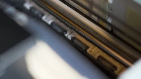 Printer rollers spinning close-up Stock Footage 157138230