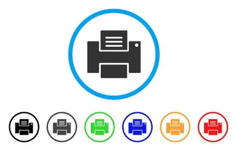 Printer Rounded Icon Stock Illustration