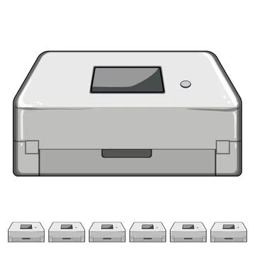 Printer scanner document cartoon vector graphic Stock Illustration