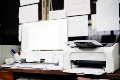 Printer scanner or laser copy machine in office Stock Photos