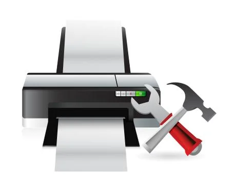Printer setting tools illustration design over a white background Ilustración de archivo