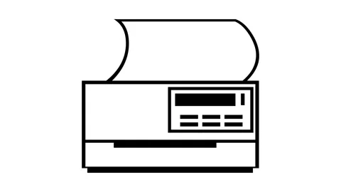 Printer shape icon animated black color in white background Stock Footage 264644633