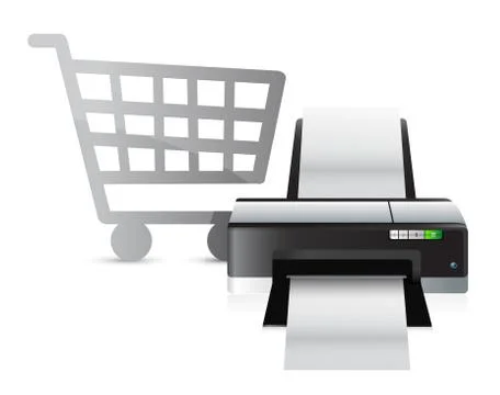 Printer shopping concept illustration design over white Ilustración de archivo