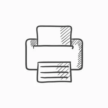Printer sketch icon 스톡 일러스트