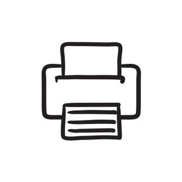Printer sketch icon Illustrazione stock