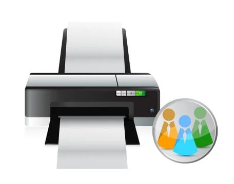 Printer social network icon illustration design over a white background イラスト素材