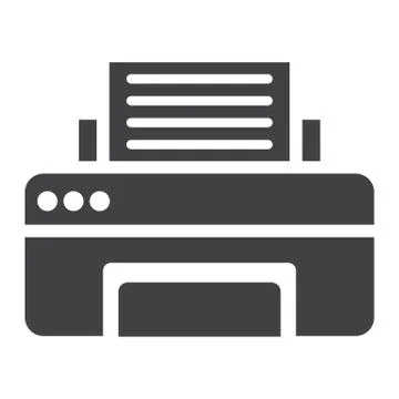 Printer solid icon, fax and office, vector Stock Illustration