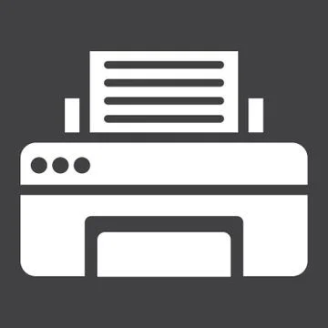 Printer solid icon, fax and office, vector Stock Illustration