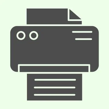 Printer solid icon. Office laser-jet print machine glyph style pictogram on Stock Illustration