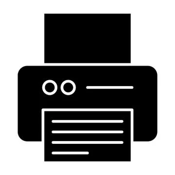 Printer solid icon. Office printer vector illustration isolated on white. Device Stock Illustration