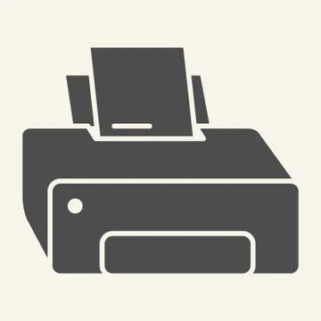 Printer solid icon. Printout vector illustration isolated on white. Print glyph Stock Illustration