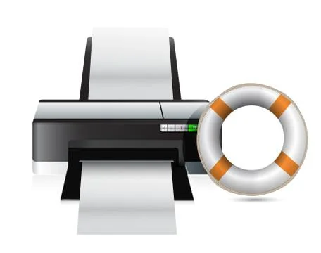 Printer sos concept illustration design over a white background Stock Illustration