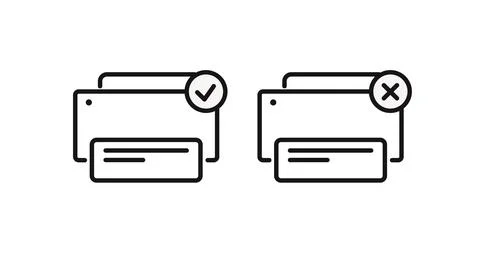 Printer status icon set Illustration