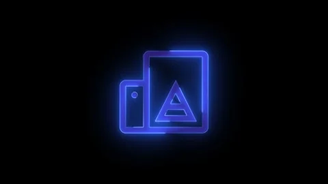 Printer stroke icon glowing neon animation Stock Footage 289450053