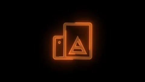 Printer stroke icon glowing neon animation Stock Footage 289450066