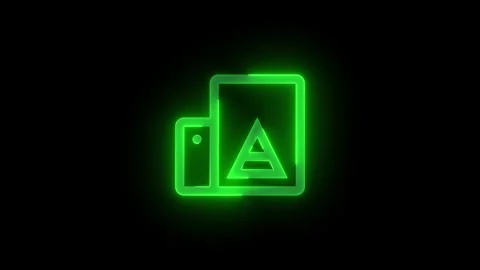 Printer stroke icon glowing neon animation Stock Footage 289450083