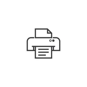 Printer symbol icon. pixel perfect outline line style template. Stock Illustration