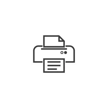 Printer symbol icon. pixel perfect outline line style template. Stock Illustration