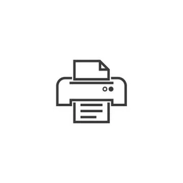 Printer symbol icon. pixel perfect outline line style template. Stock Illustration