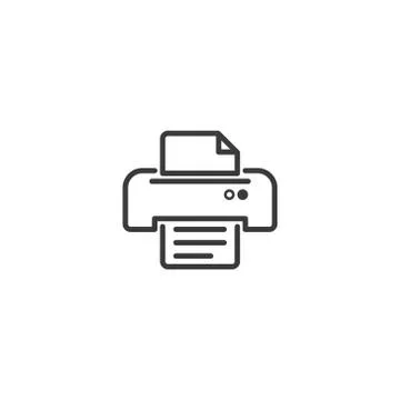 Printer symbol icon. pixel perfect outline line style template. Stock Illustration