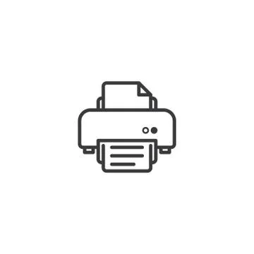 Printer symbol icon. pixel perfect outline line style template. Stock Illustration