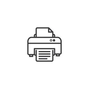 Printer symbol icon. pixel perfect outline line style template. Stock Illustration