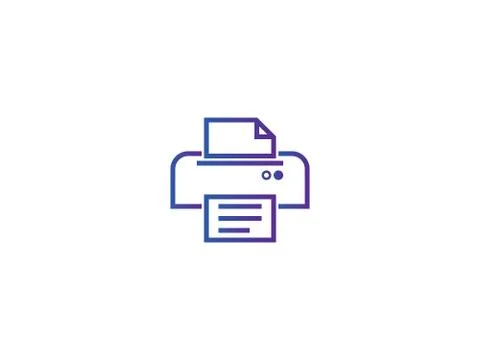 Printer symbol icon. pixel perfect electric print outline line style template Stock Illustration