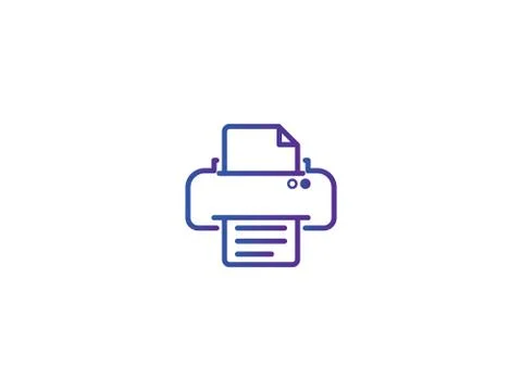 Printer symbol icon. pixel perfect electric print outline line style template イラスト素材