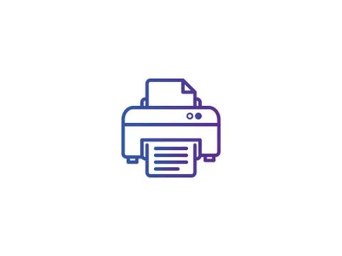 Printer symbol icon. pixel perfect electric print outline line style template Stock Illustration