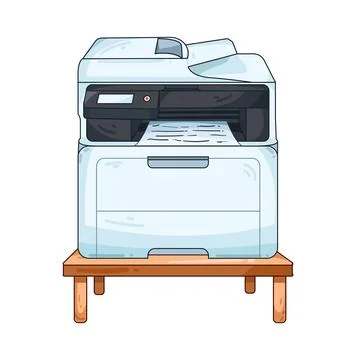 Printer on table illustration イラスト素材