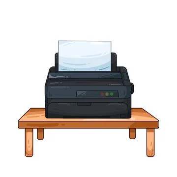 Printer on table illustration イラスト素材