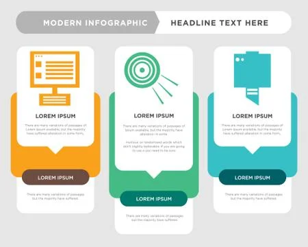 Printer, Target, Laptop infographic イラスト素材