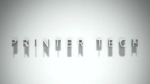 Printer tech 3D title animation white text on a white background Stock Footage 299369379