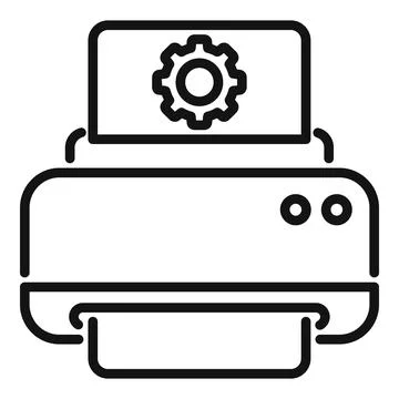 Printer technical document icon outline vector. Paper manual Stock Illustration