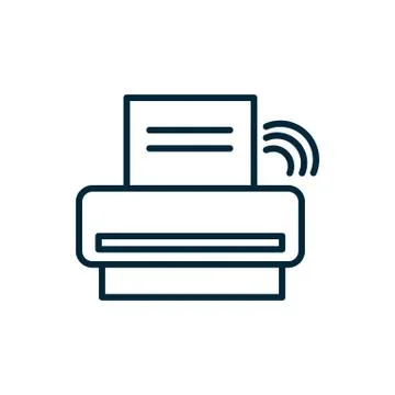 Printer technology wifi internet of things line icon Illustrazione stock