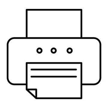 Printer thin line icon. Fax vector illustration isolated on white. Office イラスト素材