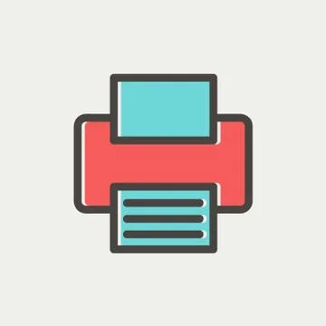 Printer thin line icon Stock Illustration